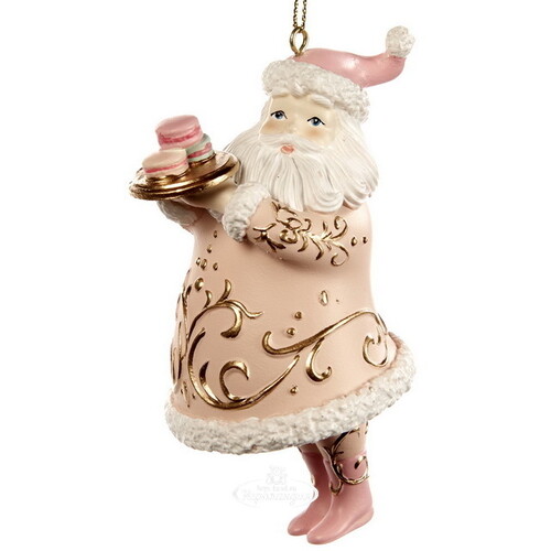 Елочная игрушка Санта с подносом макаруни - Candy Wendy 11 см, подвеска Goodwill