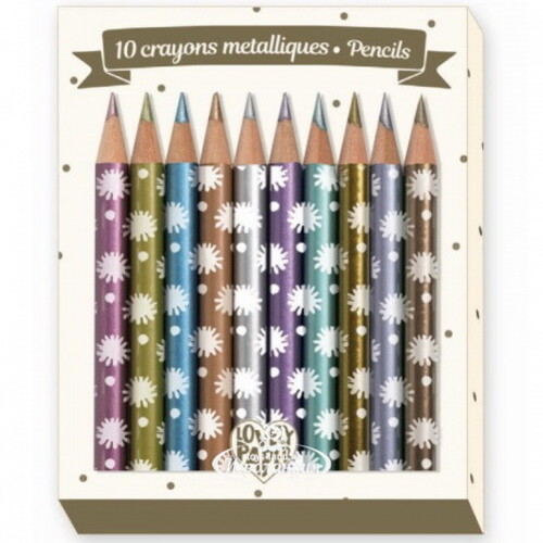 Цветные карандаши металлик Чичи, 10 шт Djeco
