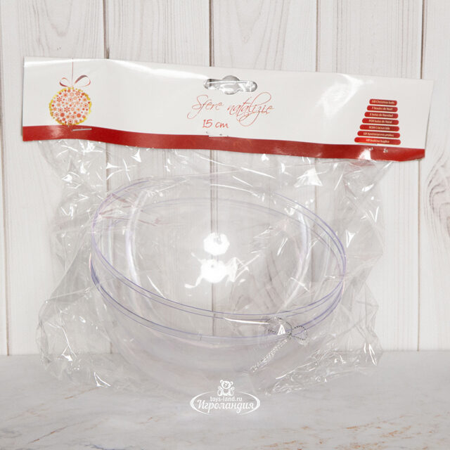 Разъемный пластиковый шар Sfera Chiaro 15 см Due Esse Christmas