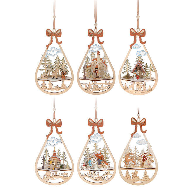 Деревянное новогоднее украшение Новогодняя История - Лесной олень 27 см Koopman