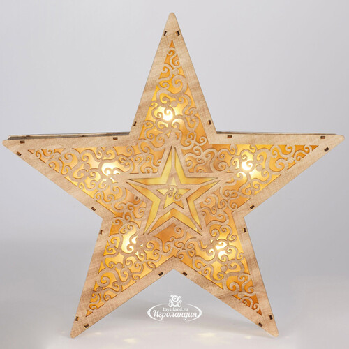 Декоративный светильник Звезда Аделаида 29 см на батарейках, 5 LED ламп Koopman
