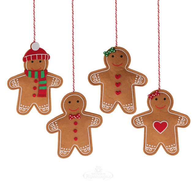 Набор елочных игрушек Gingerbread Hugs 15*8 см, 4 шт, подвеска Koopman