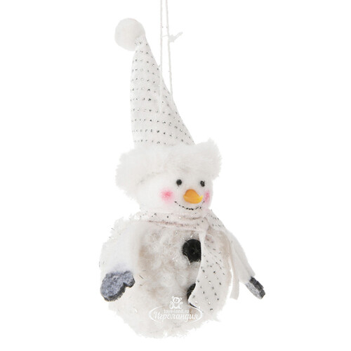 Елочная игрушка Снеговичок Ларри в белом 13 см, подвеска Koopman