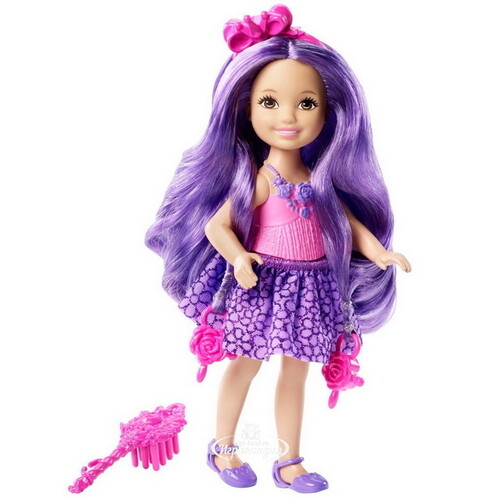 Кукла Челси - сестра Барби с длинными фиолетовыми волосами 12 см Mattel