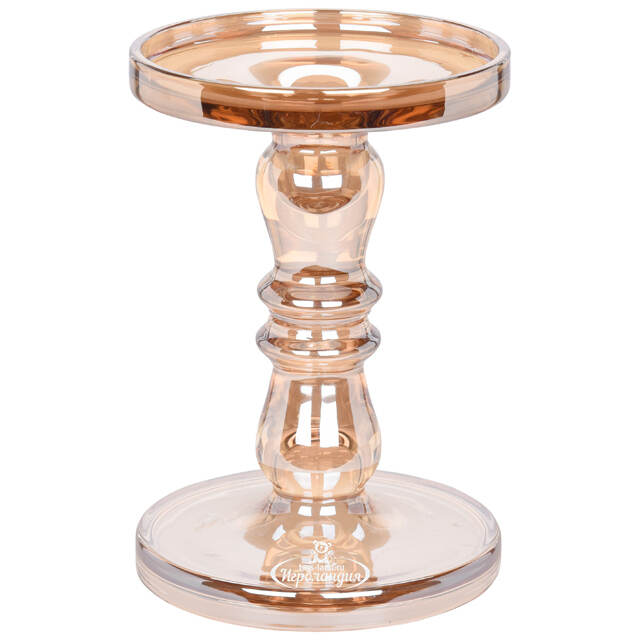 Стеклянный подсвечник Мориарти 20*13 см персиковый Koopman