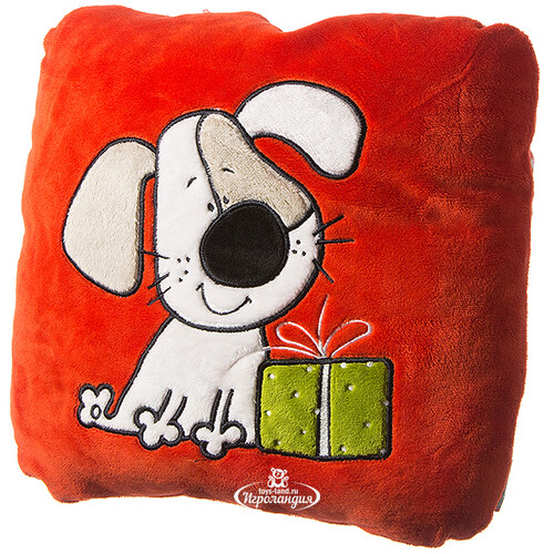 Мягкая игрушка-подушка Собака Льюис с подарком 30 см Budi Basa