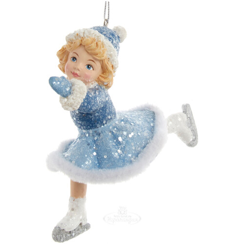 Елочная игрушка Девочка Гертруда на коньках - Зимние каникулы 11 см, подвеска Kurts Adler