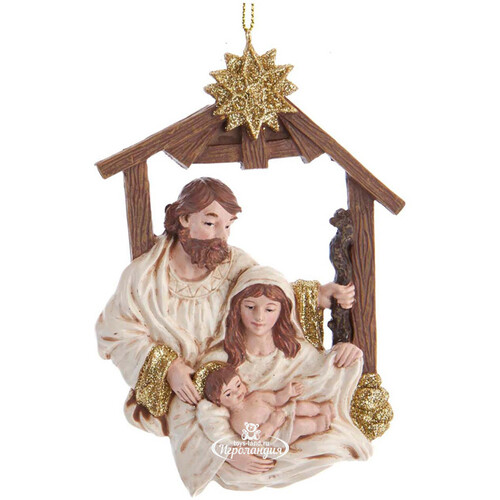Елочная игрушка Вертеп Маленький Иисус с родителями 14 см, подвеска Kurts Adler