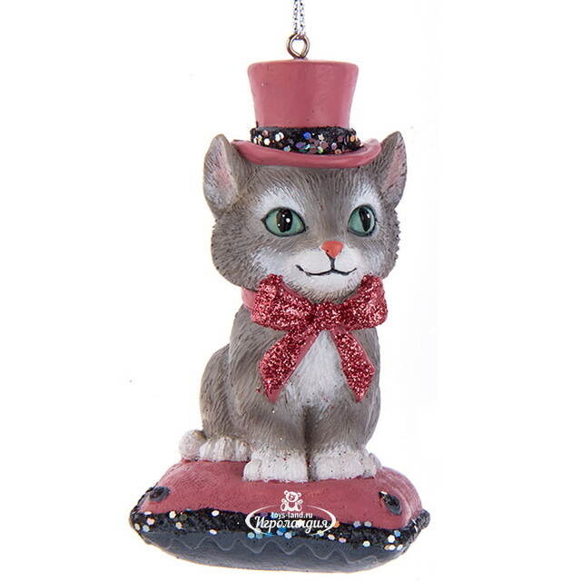 Елочная игрушка Котенок Мурзик в шляпе, 8 см Kurts Adler