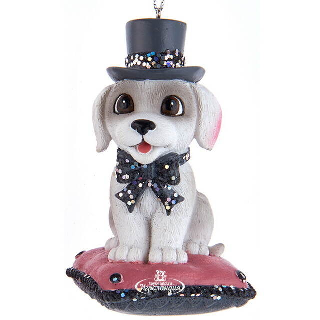 Елочная игрушка Щенок Рокси в шляпе, 8 см Kurts Adler