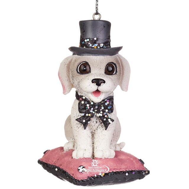 Елочная игрушка Щенок Рокси в шляпе, 8 см Kurts Adler
