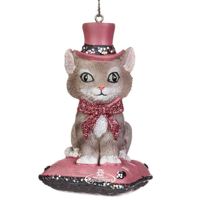 Елочная игрушка Котенок Мурзик в шляпе, 8 см Kurts Adler