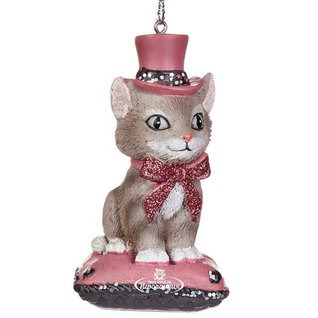 Елочная игрушка Котенок Мурзик в шляпе, 8 см Kurts Adler