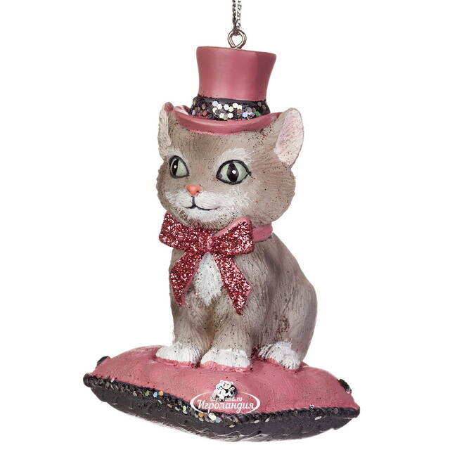 Елочная игрушка Котенок Мурзик в шляпе, 8 см Kurts Adler