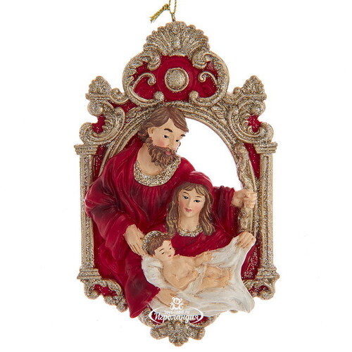 Елочная игрушка Вертеп - Младенец Иисус Христос с родителями 13 см, подвеска Kurts Adler