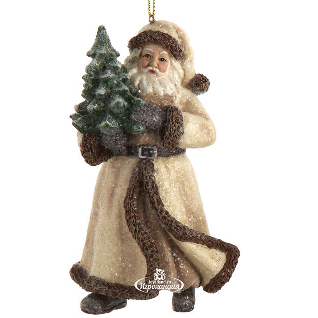 Елочная игрушка Дед Мороз с елочкой - Rustic Winter 13 см, подвеска Kurts Adler