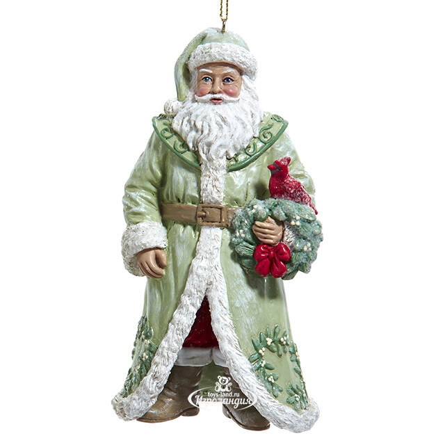 Елочная игрушка Санта с Венком из Омеловой Долины 13 см Kurts Adler