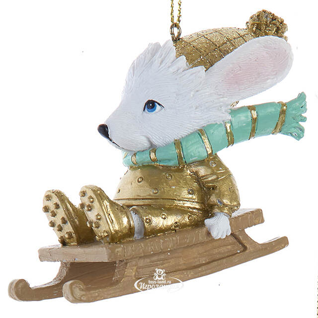 Елочная игрушка Мышка Лея - Зимние Забавы 9 см Kurts Adler