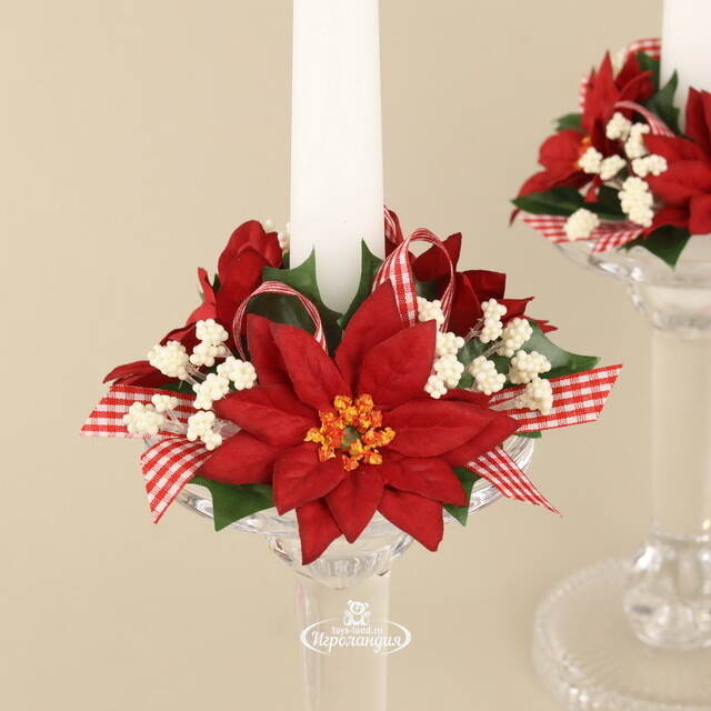 Венок для свечи Пуансеттии Кантри 11 см Swerox