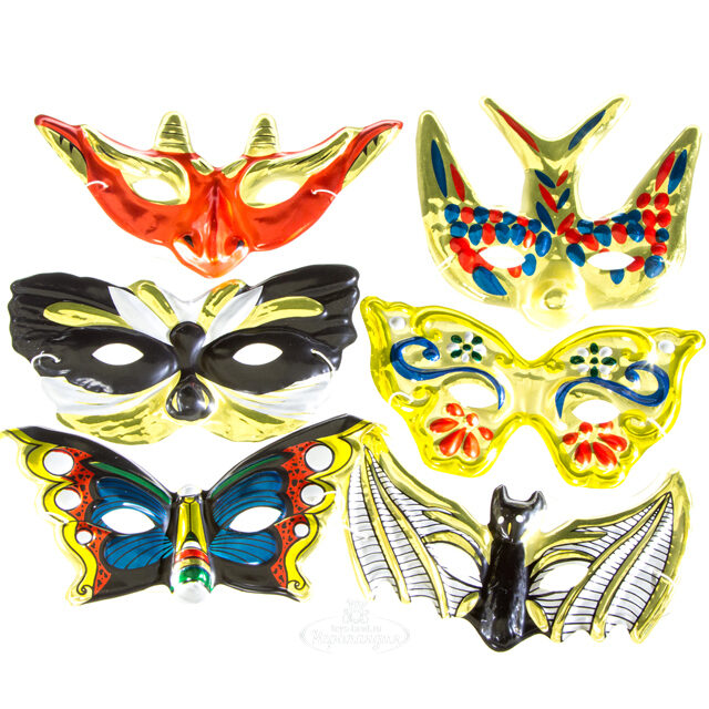 Полумаски, набор 6шт Snowmen (Сноумен)