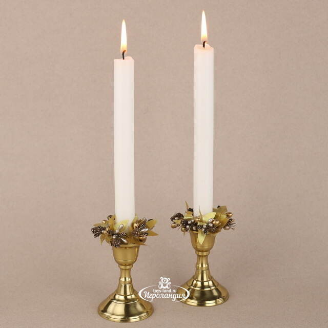 Подсвечник для одной свечи Castel del Monte 9 см, золотой Kaemingk