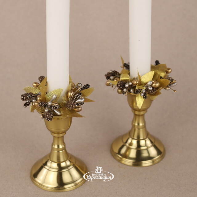 Подсвечник для одной свечи Castel del Monte 9 см, золотой Kaemingk