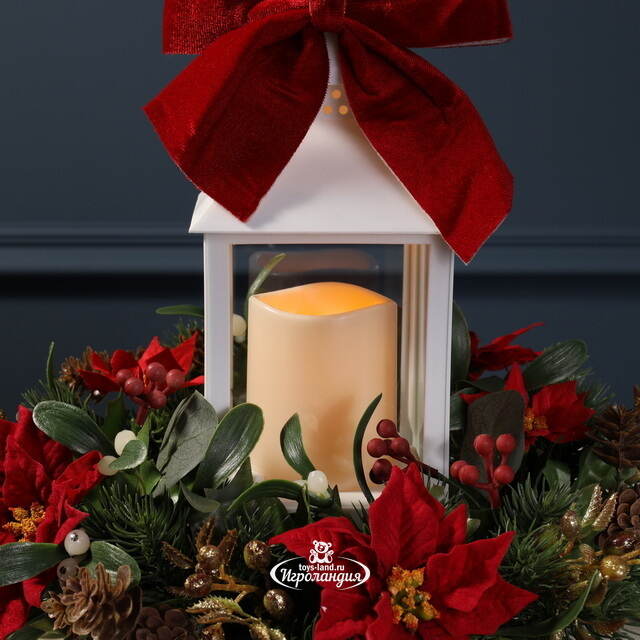 Венок Эмоции Любви с пуансеттией и ягодами 30 см Swerox