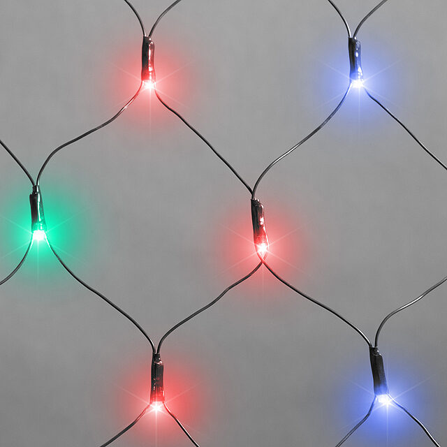 Гирлянда Сетка 1.8*1 м, 160 разноцветных LED ламп, зеленый провод, контроллер, IP20 Snowmen