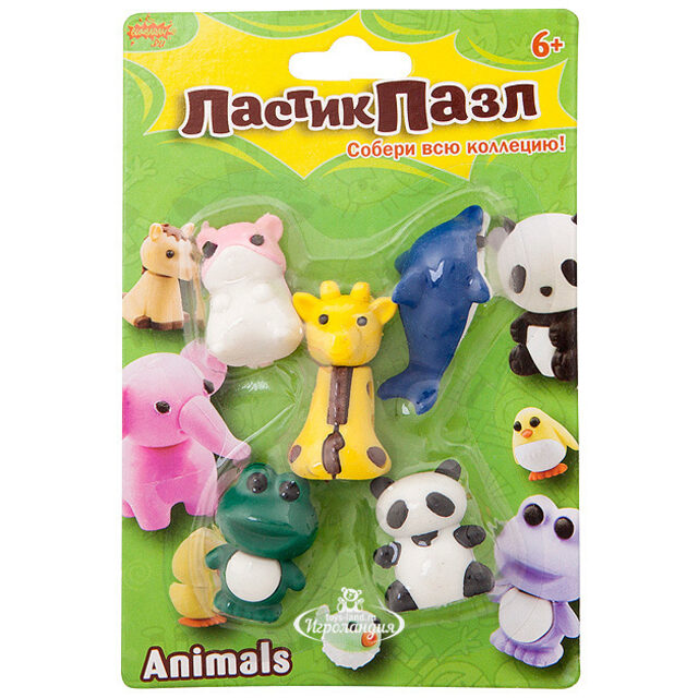 Ластики - пазлы Животные, 5 шт Ластик-пазл