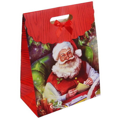 Подарочный пакет Волшебник Санта с письмами 37*28 см Due Esse Christmas
