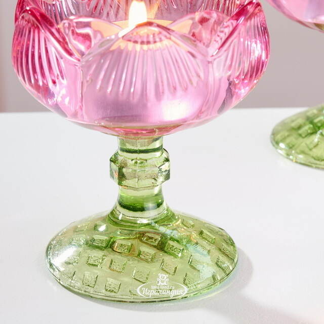 Стеклянный подсвечник-бокал Роза Giardino 9 см Goodwill