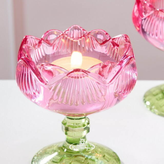 Стеклянный подсвечник-бокал Роза Giardino 9 см Goodwill