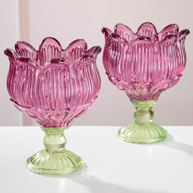 Стеклянный подсвечник-бокал Тюльпан Dalkeith 16 см Goodwill