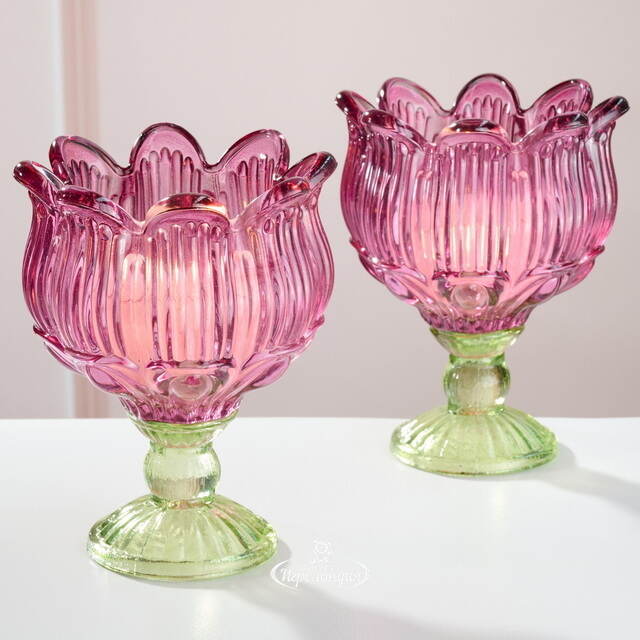 Стеклянный подсвечник-бокал Тюльпан Dalkeith 16 см Goodwill