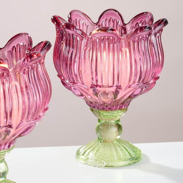 Стеклянный подсвечник-бокал Тюльпан Dalkeith 16 см Goodwill