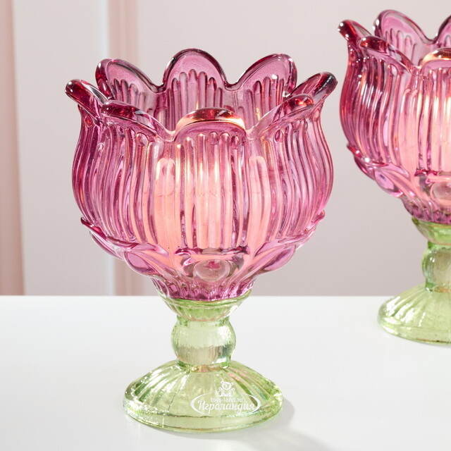 Стеклянный подсвечник-бокал Тюльпан Dalkeith 16 см Goodwill