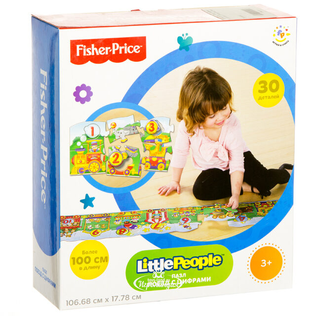 Обучающий пазл Поезд с цифрами, 30 элементов, 107*18 см Fisher Price