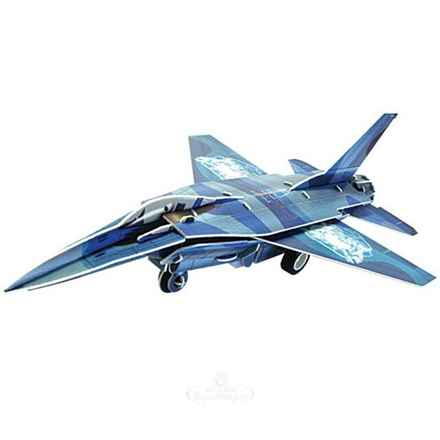 3D пазл Истребитель F-16 с моторчиком, 42 элемента, 15 см IQ Puzzle