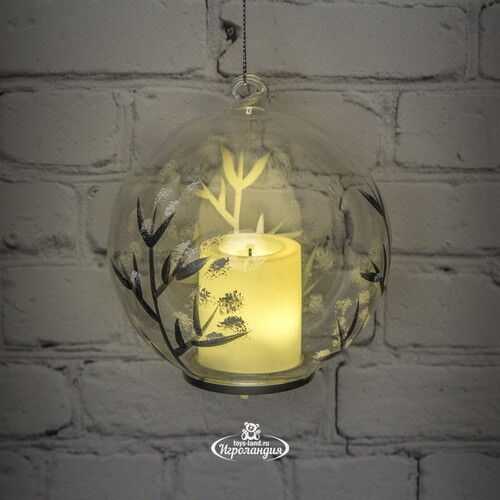 Светящийся шар с композицией Mystery Tree 10 см на батарейках, стекло Peha