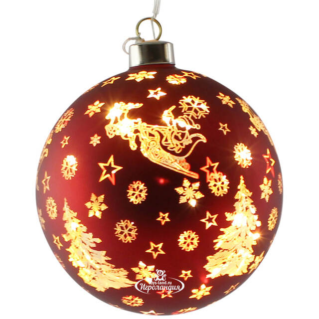 Светящийся елочный шар Фрилиндис 12 см, на батарейках Peha