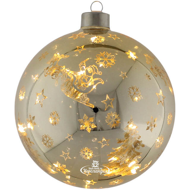 Светящийся елочный шар Одри 12 см, на батарейках Peha