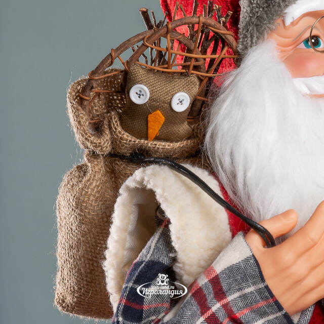 Декоративная фигура Санта-Клаус из Бергена в клетчатом наряде 78 см Peha