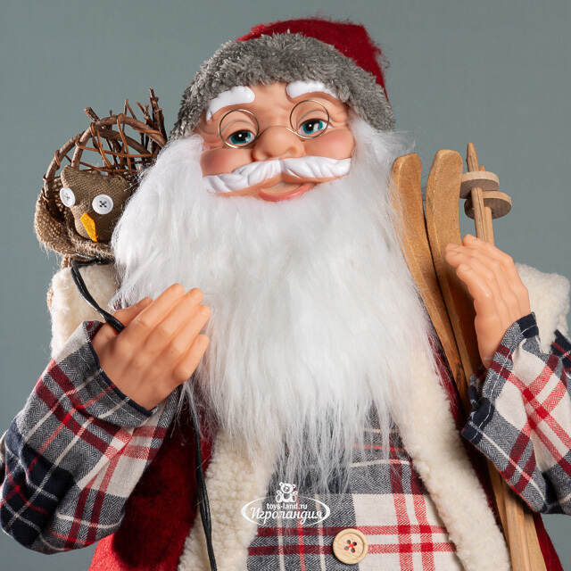 Декоративная фигура Санта-Клаус из Бергена в клетчатом наряде 78 см Peha