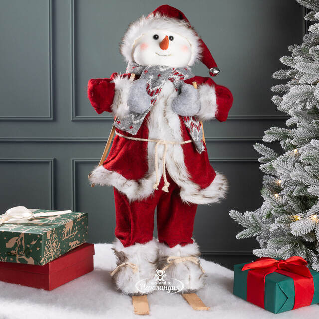 Фигура под елку Норвежский Снеговик Флоренц на лыжах 60 см Peha