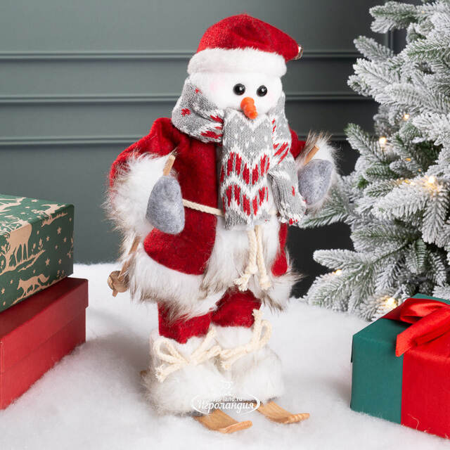 Фигура под елку Норвежский Снеговик Флоренц на лыжах 30 см Peha