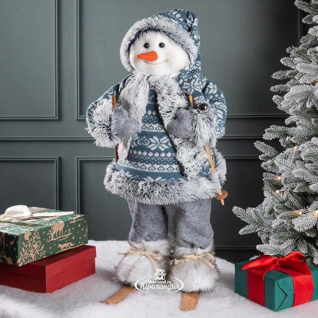 Фигура под елку Датский Снеговик Флоренц на лыжах 60 см Peha