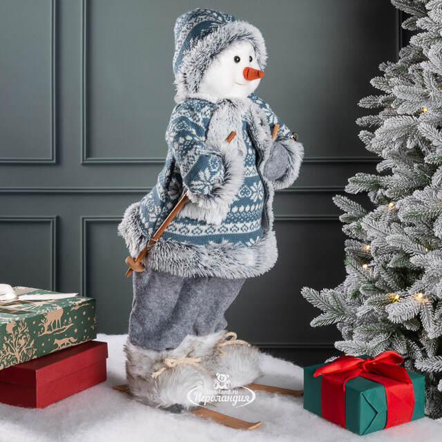 Фигура под елку Датский Снеговик Флоренц на лыжах 60 см Peha