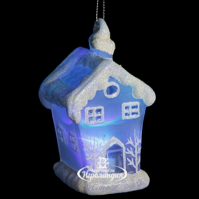 Светящаяся елочная игрушка Коттедж на батарейке 6*6*10 см, подвеска Snowhouse (Сноухаус)