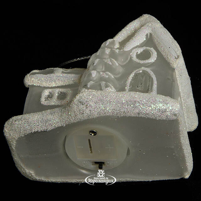 Светящаяся елочная игрушка Домик с Елочкой на батарейке 7.5*5*7.2 см, подвеска Snowhouse