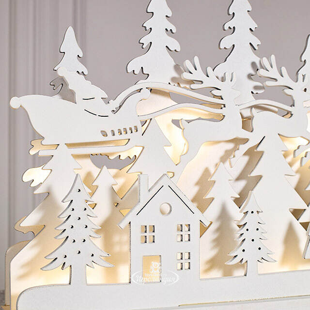 Новогодний светильник Санта в зимнем лесу 29*24 см, на батарейках Koopman